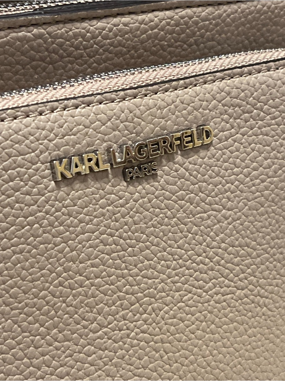 Karl Lagerfeld taupe satchel with playful decals - Picture 7 of 15